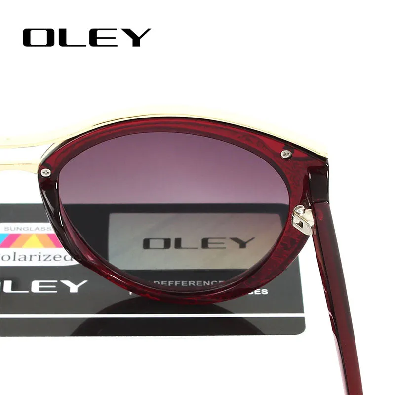 Oley Cat Eye Sunglasses Women Brand Designer Polarized Y7416