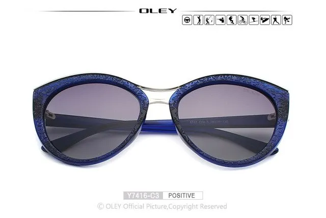 Oley Cat Eye Sunglasses Women Brand Designer Polarized Y7416