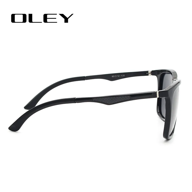 Oley Classic Aluminum Magnesium Tr90 Polarized Sunglasses Men Black Hd Color Film Anti-Uv Ya425