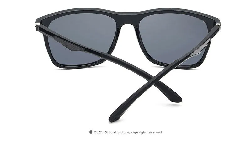 Oley Classic Aluminum Magnesium Tr90 Polarized Sunglasses Men Black Hd Color Film Anti-Uv Ya425