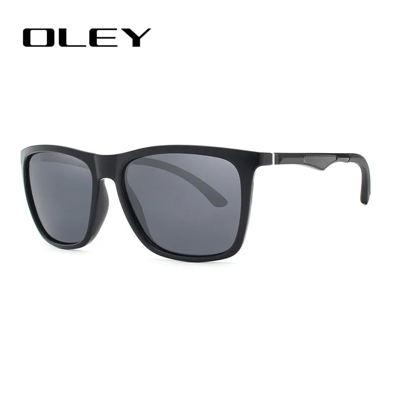 Oley Classic Aluminum Magnesium Tr90 Polarized Sunglasses Men Black Hd Color Film Anti-Uv Ya425