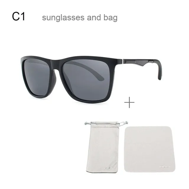 Oley Classic Aluminum Magnesium Tr90 Polarized Sunglasses Men Black Hd Color Film Anti-Uv Ya425