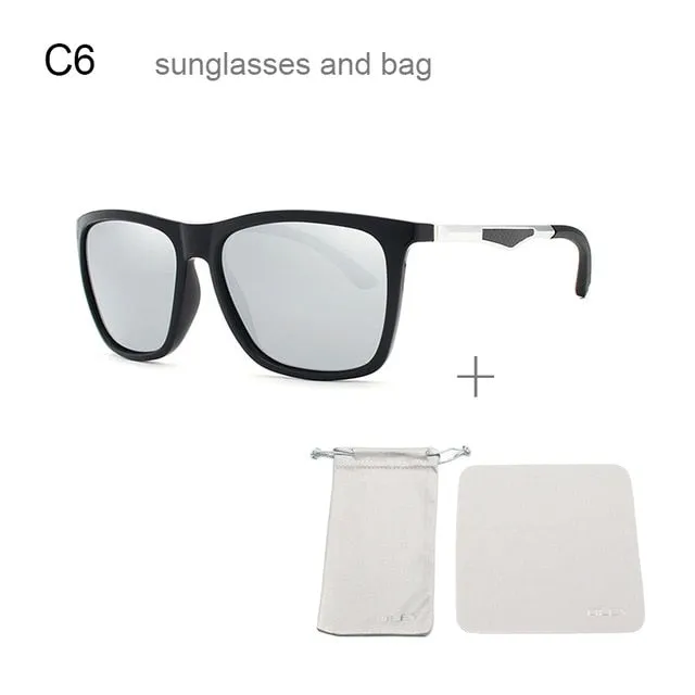 Oley Classic Aluminum Magnesium Tr90 Polarized Sunglasses Men Black Hd Color Film Anti-Uv Ya425