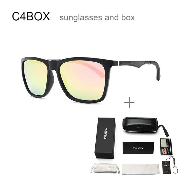 Oley Classic Aluminum Magnesium Tr90 Polarized Sunglasses Men Black Hd Color Film Anti-Uv Ya425