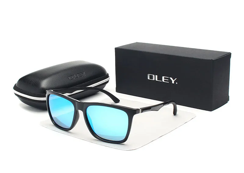 Oley Classic Aluminum Magnesium Tr90 Polarized Sunglasses Men Black Hd Color Film Anti-Uv Ya425