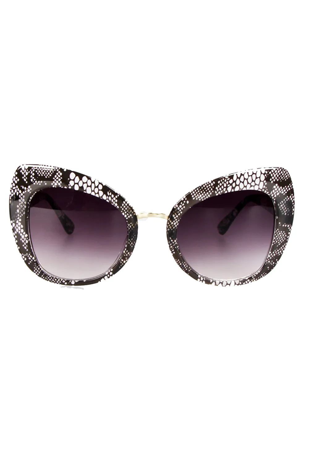 Oversized Snake Skin Cat Eye Sunglasses