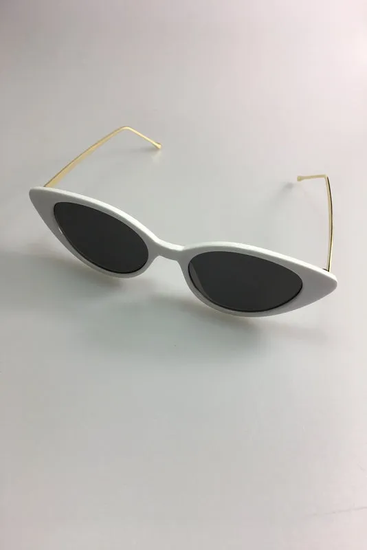 Peach Pointed Slim Cat Eye Sunglasses