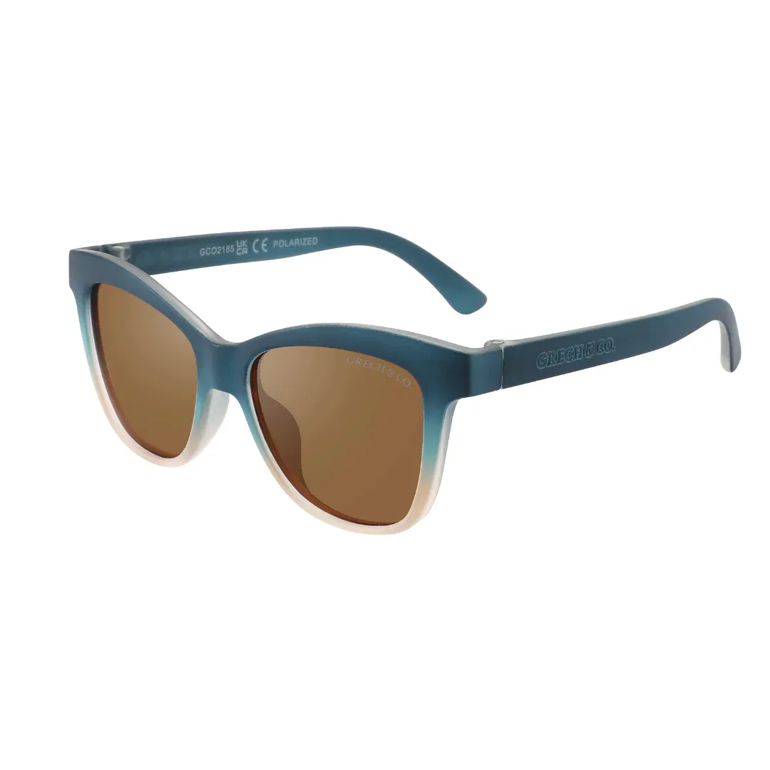 Polarized Bendable Adult Wayfarer Sunglasses - Desert Teal Ombre