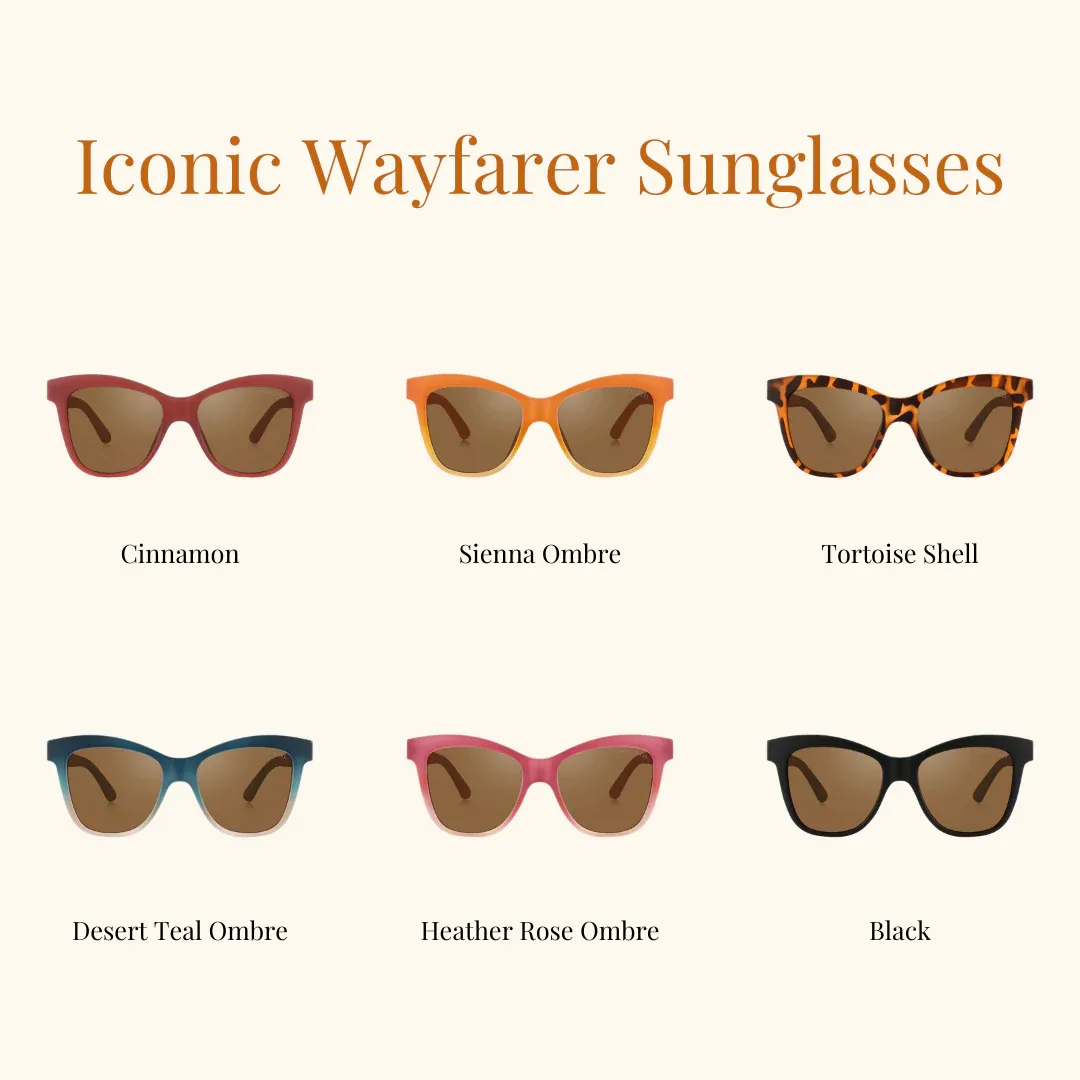 Polarized Bendable Adult Wayfarer Sunglasses - Desert Teal Ombre