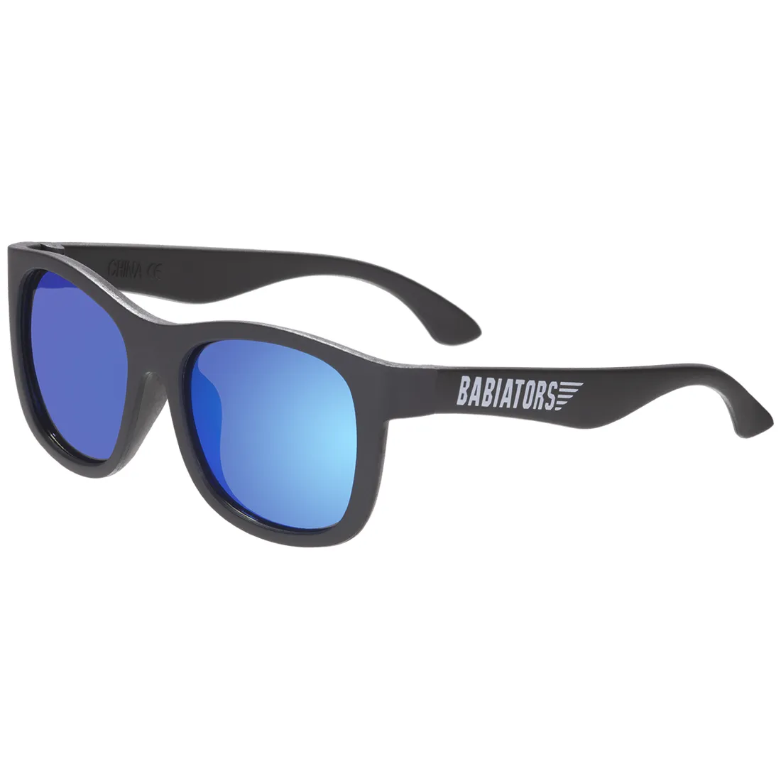 POLARIZED Jet Black with Cobalt Mirrored Lenses Kids Sunglasses