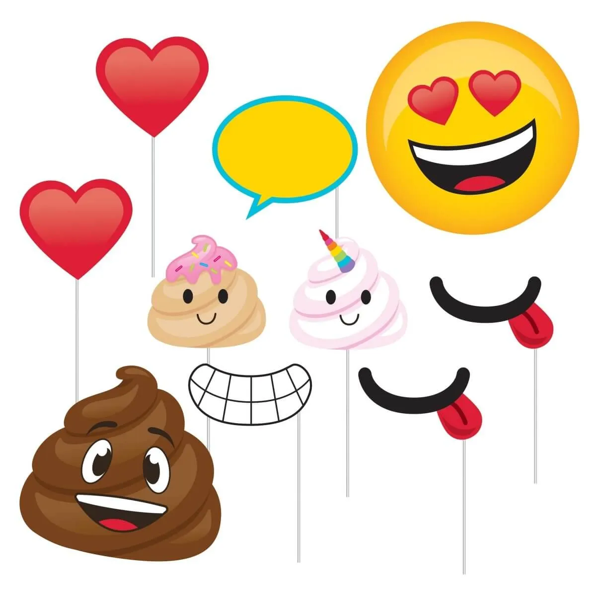 Poop Emoji Photo Booth Props