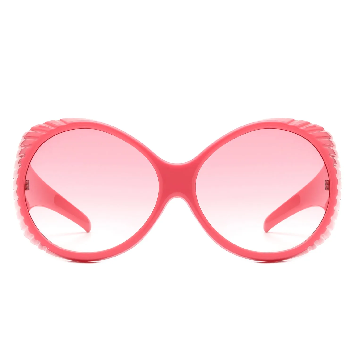 Radiant - Oversized Round Wrap-Around Fashion Women's Sunglasses