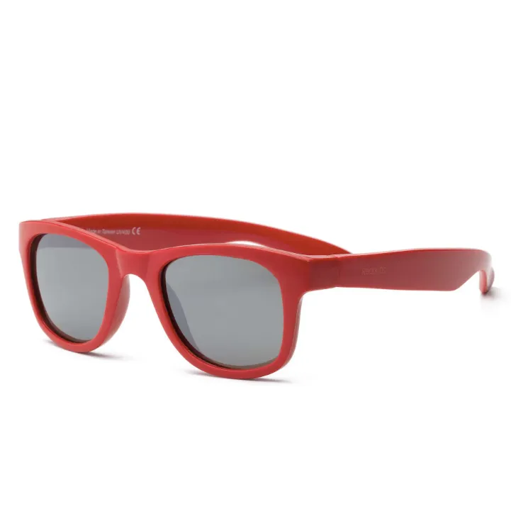 Real Shades Surf Sunglasses for Youth - Ages 7 , Unbreakable, Iconic 80s Style, 100% UVA UVB Protection-red