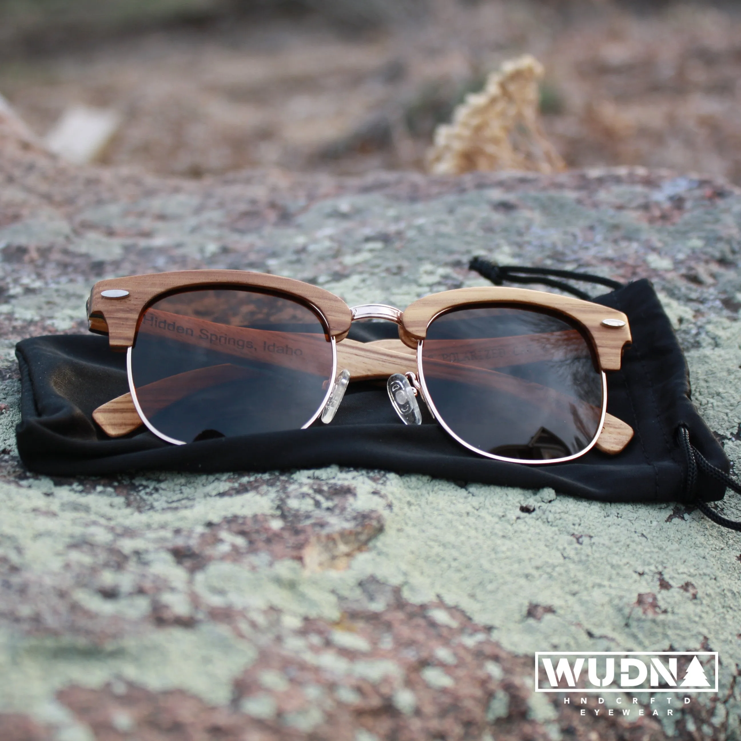 Real Zebra 1/2 Wood Vintage Browline RetroShade Sunglasses by WUDN