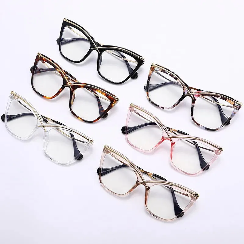 Retro Blue Light Protection Metal Frame Cat Eye Sunglasses