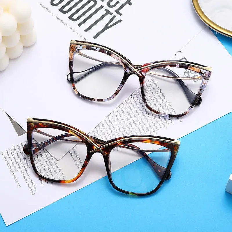 Retro Blue Light Protection Metal Frame Cat Eye Sunglasses