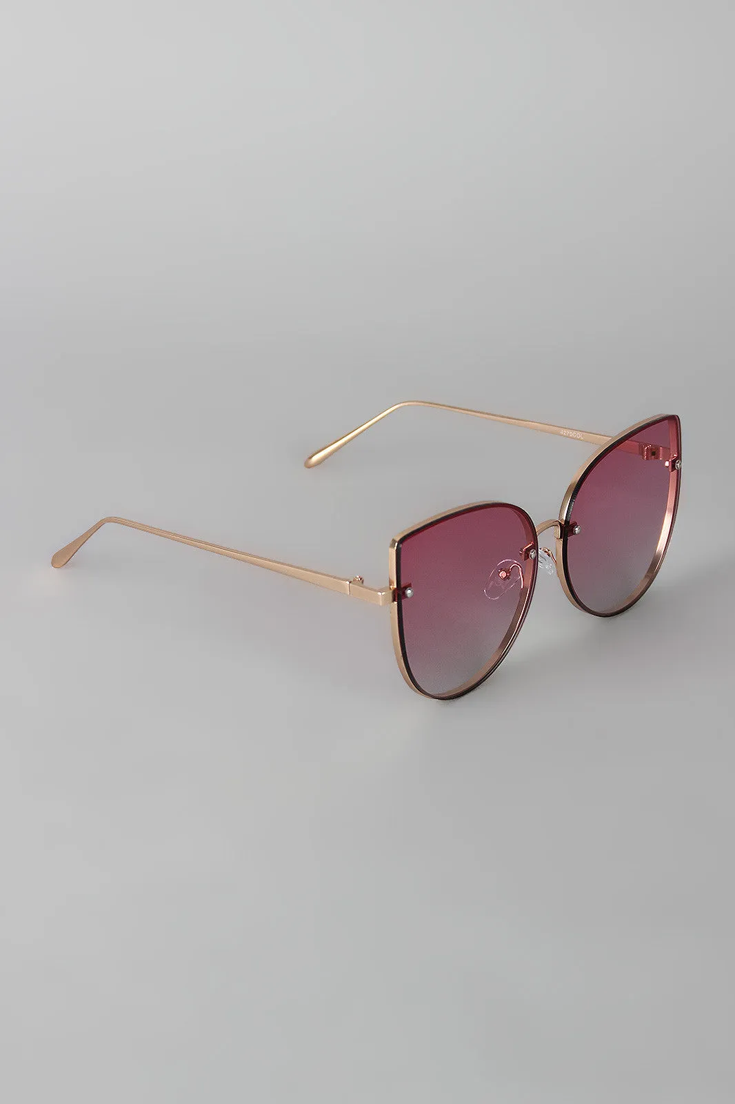 Rimless Ombre Cat Eye Sunglasses