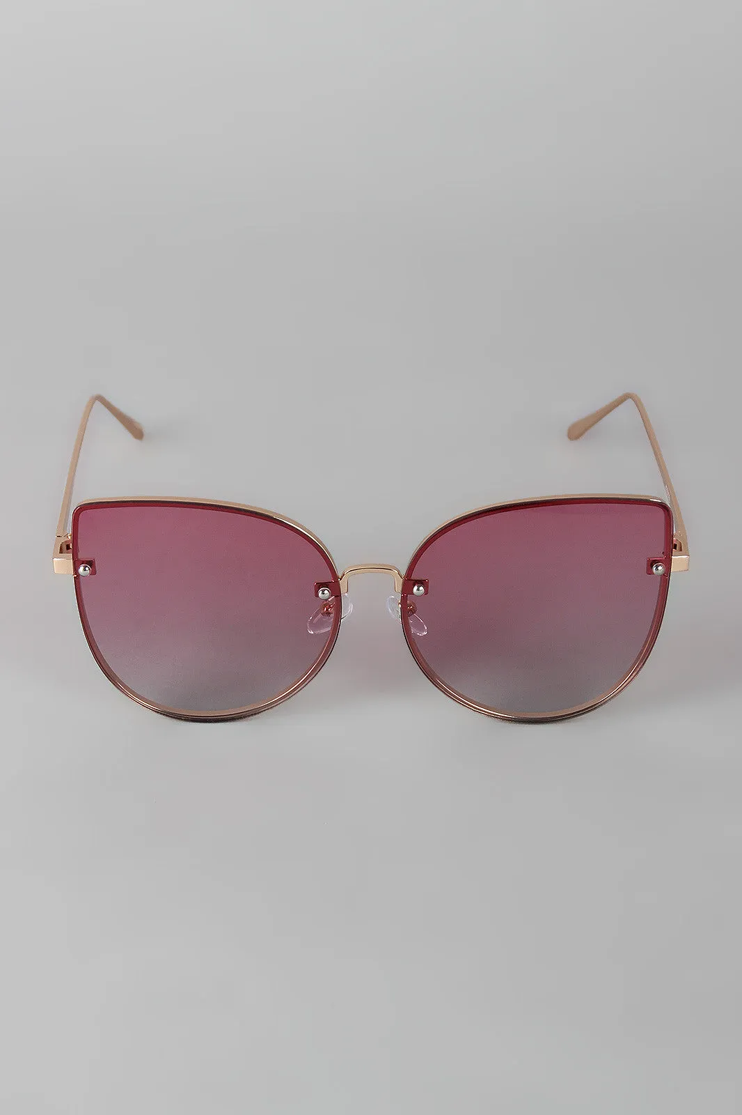 Rimless Ombre Cat Eye Sunglasses