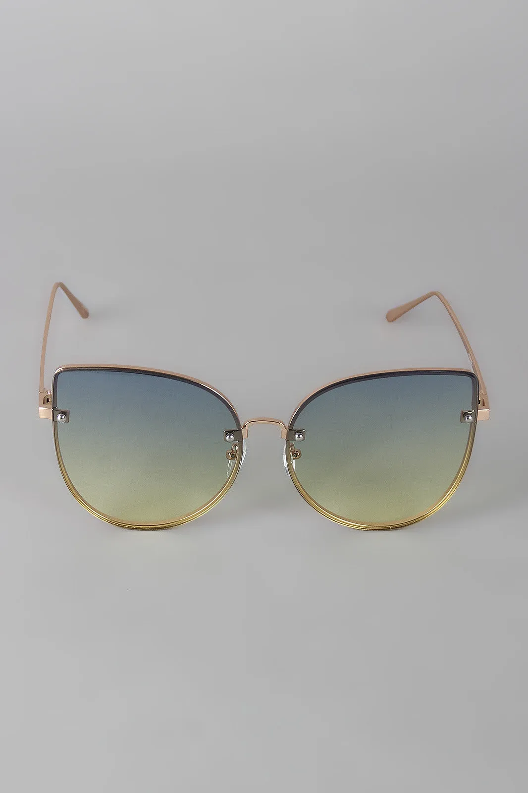 Rimless Ombre Cat Eye Sunglasses