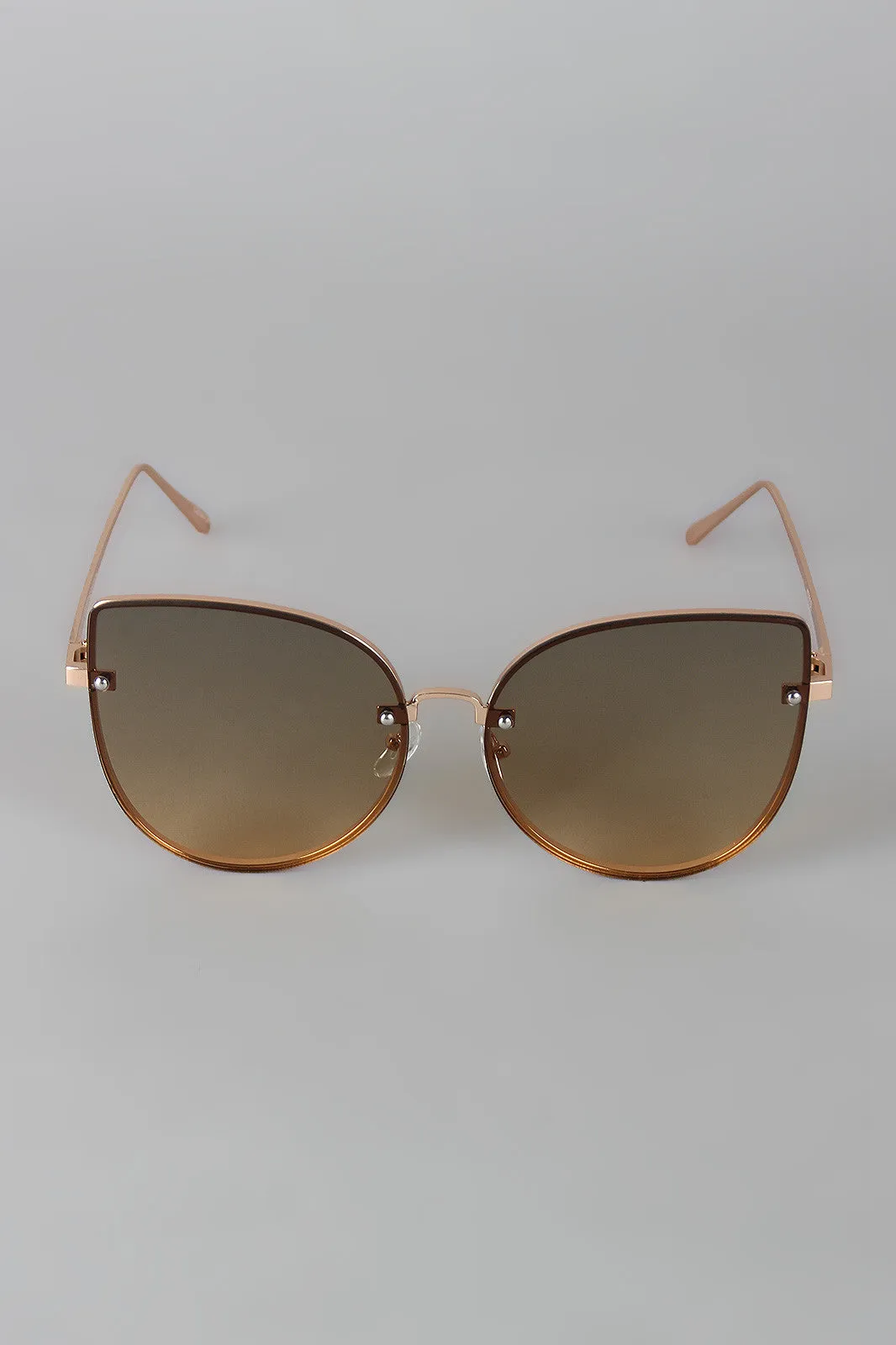 Rimless Ombre Cat Eye Sunglasses