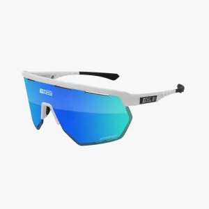 SCICON AEROWING WHITE GLOSS Sunglasses - MULTIMIRROR BLUE LENSES