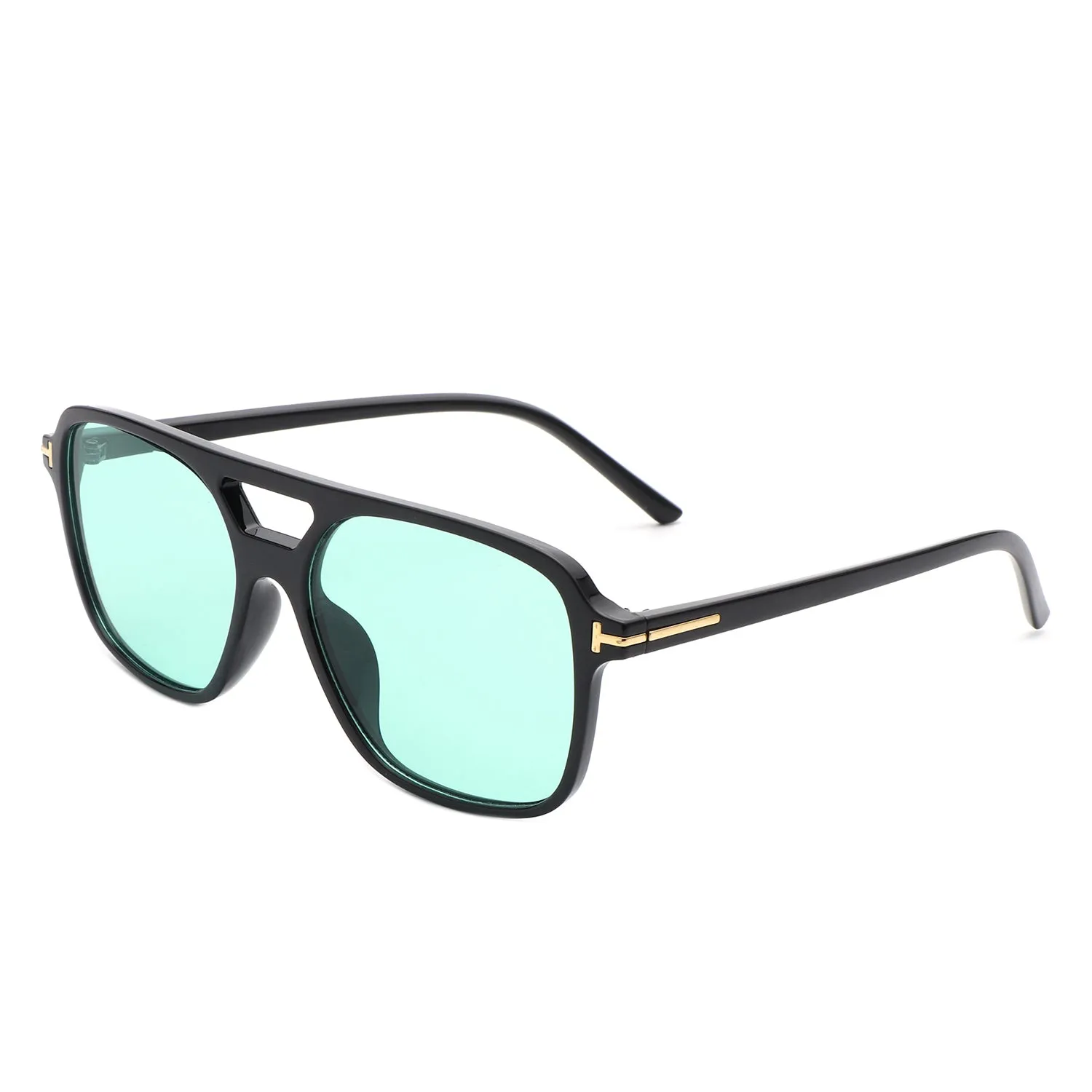 Skyhavoc - Retro Square Brow-Bar Aviator Sunglasses