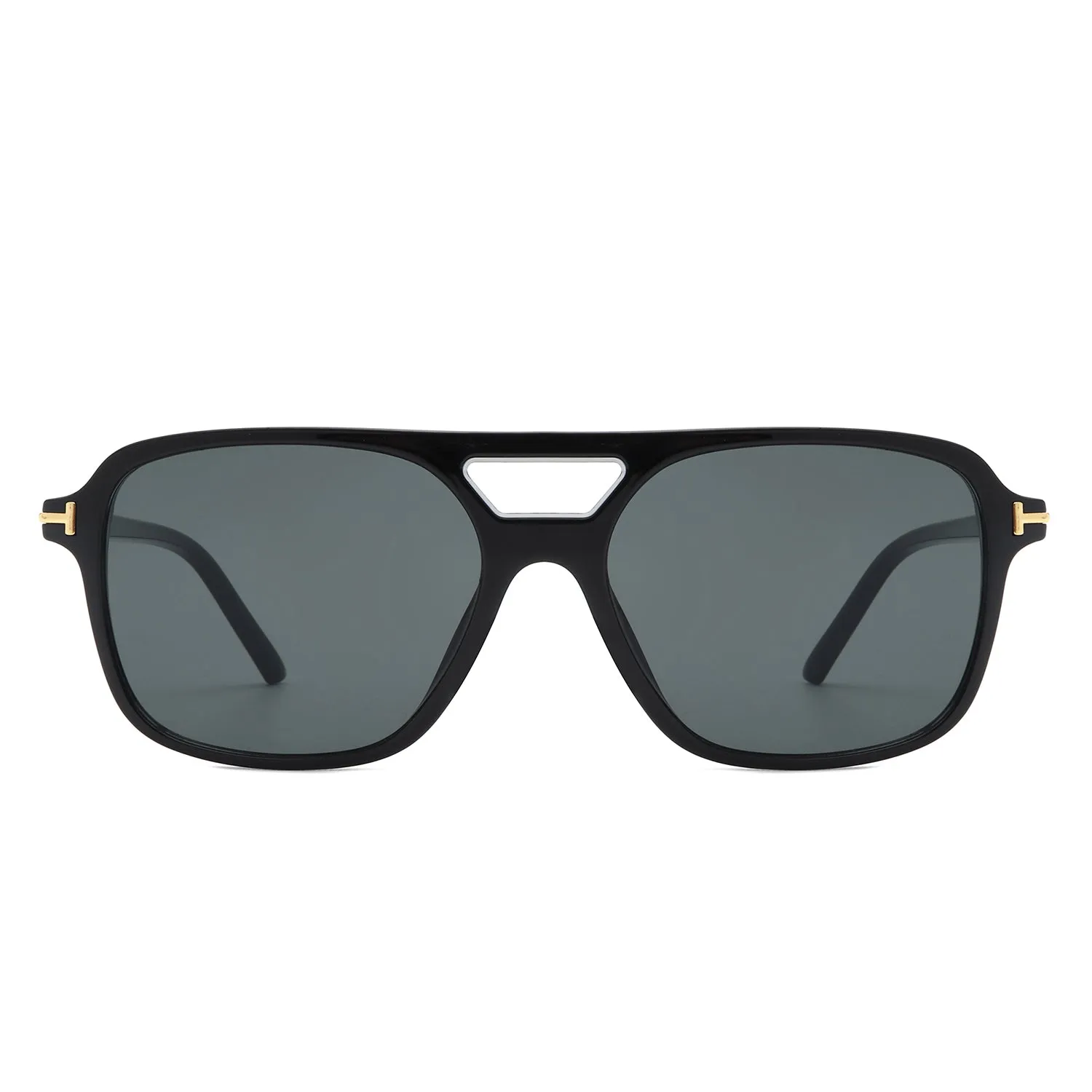 Skyhavoc - Retro Square Brow-Bar Aviator Sunglasses