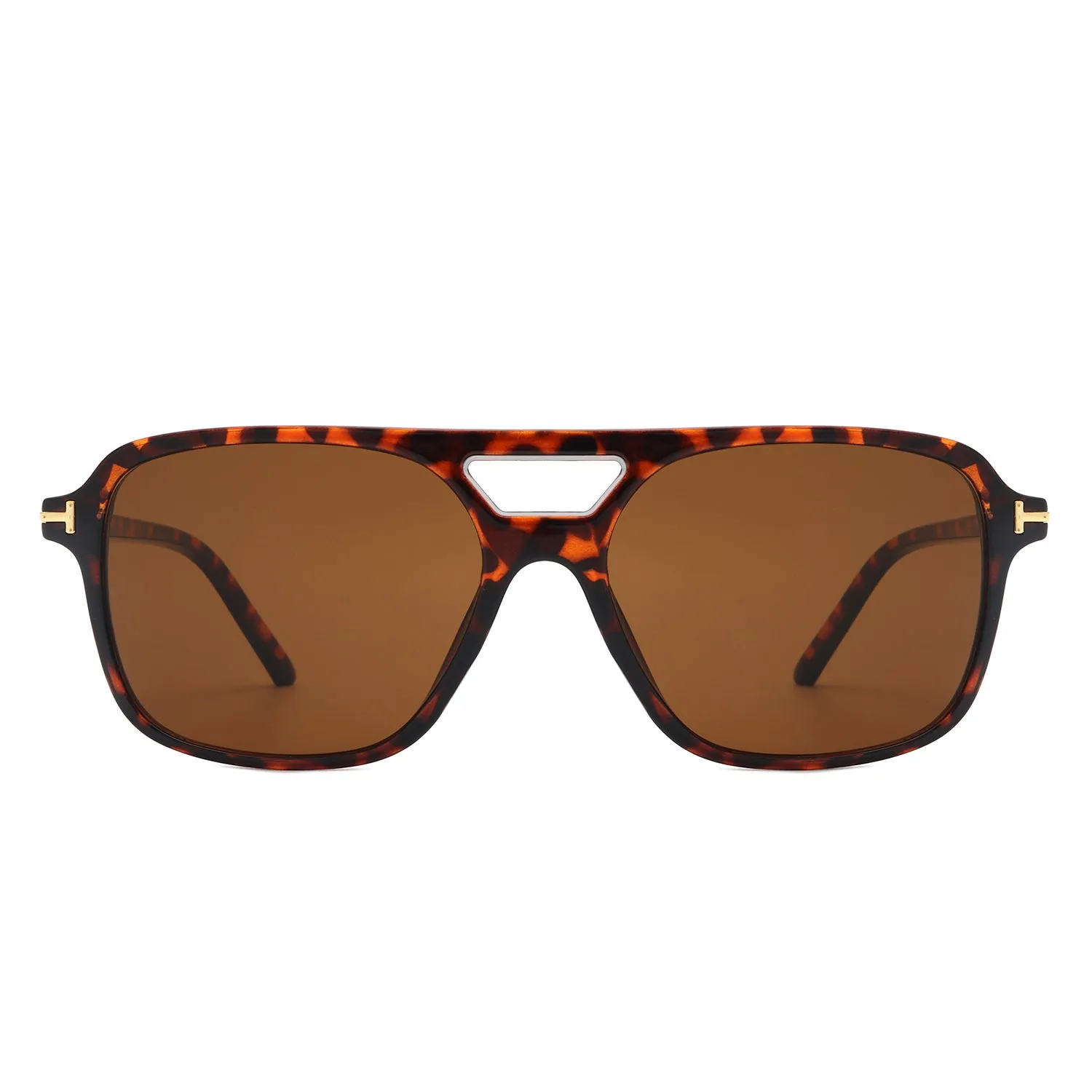 Skyhavoc - Retro Square Brow-Bar Aviator Sunglasses