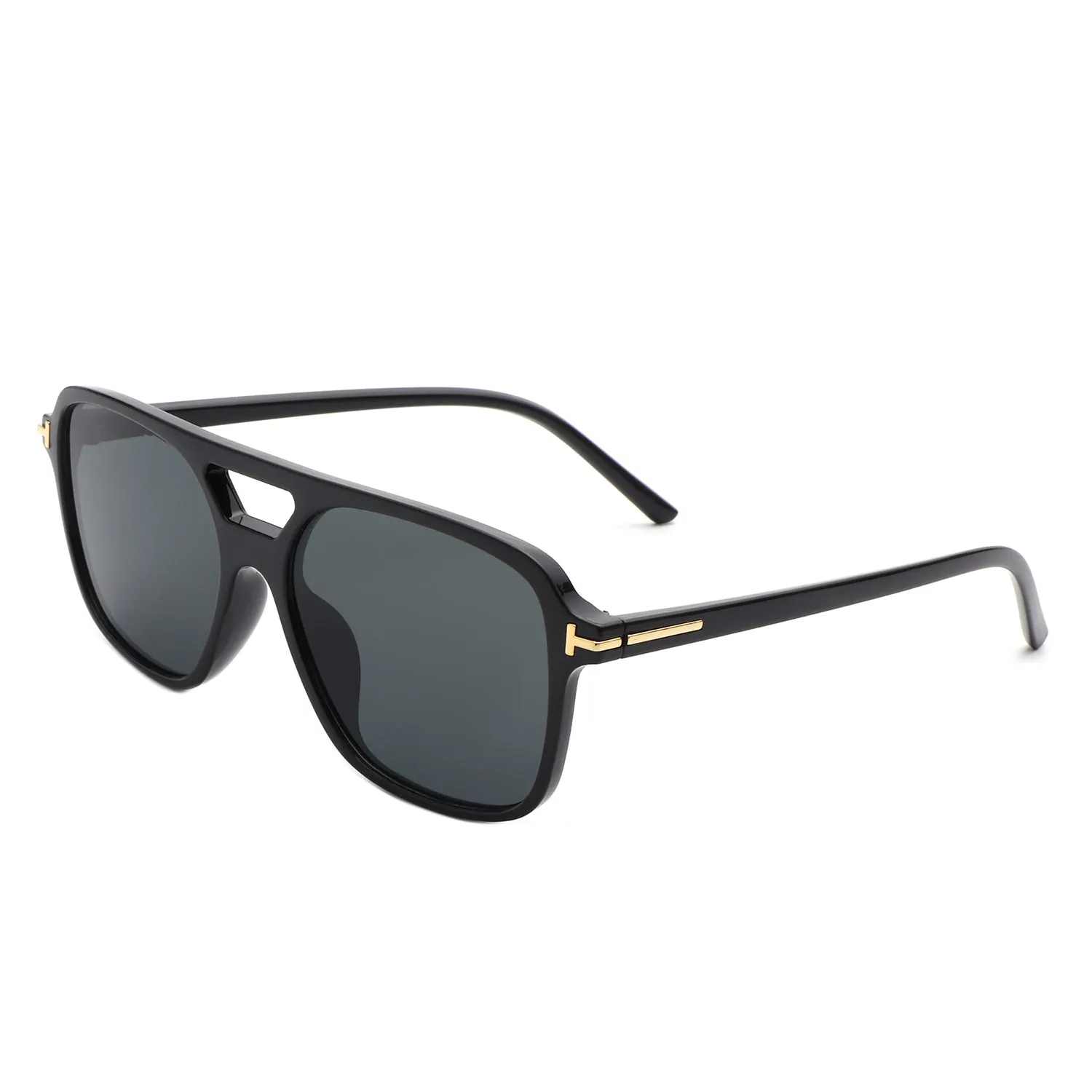 Skyhavoc - Retro Square Brow-Bar Aviator Sunglasses