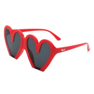 Skylette - Heart Shaped Oversized Party Fashion Sunglasses