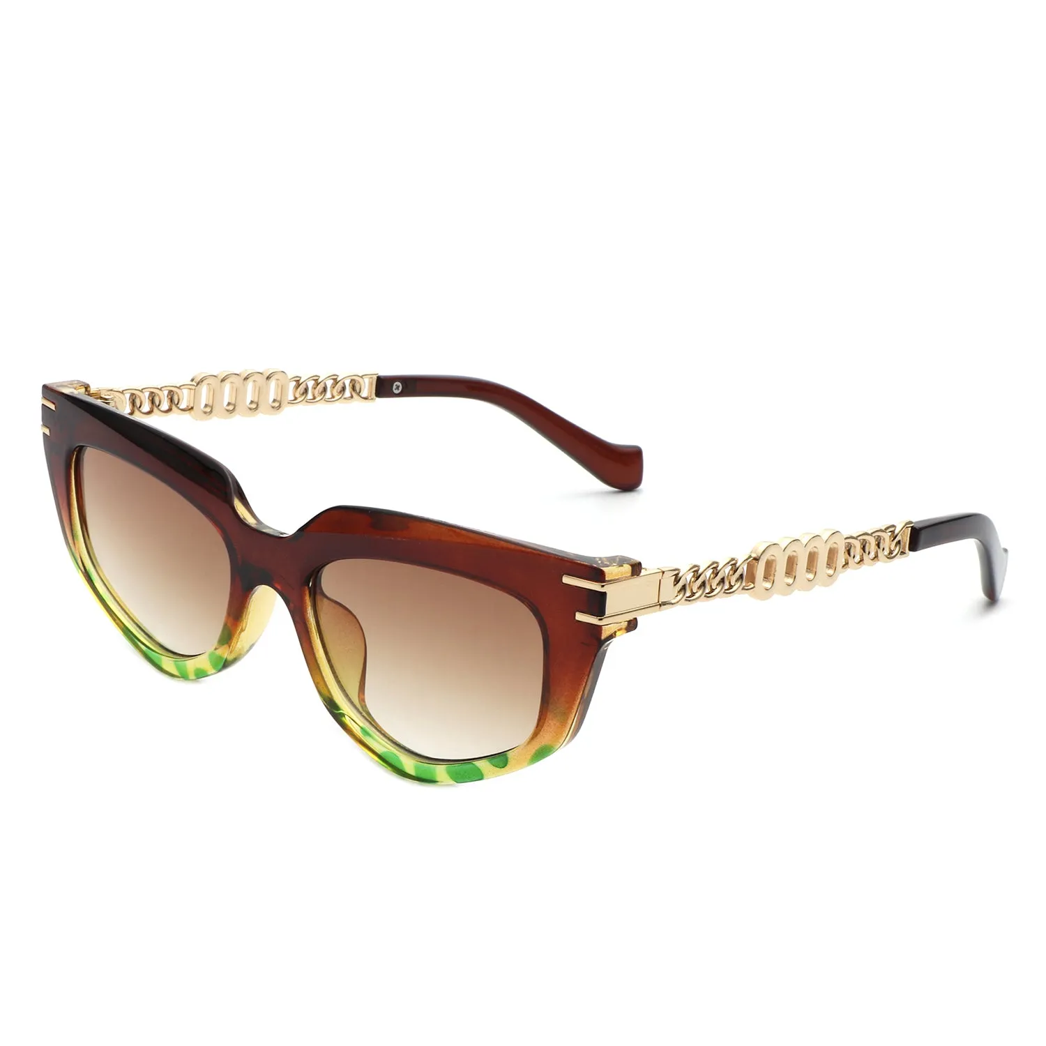 Skylight - Women's Chic Chain Link Design Cat Eye Sunglasses