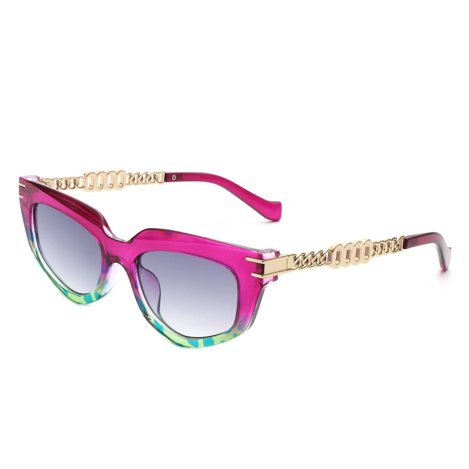 Skylight - Women's Chic Chain Link Design Cat Eye Sunglasses