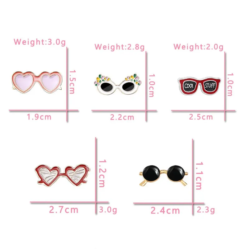 Summer Beach Sunglasses Style Brooch Fashion Enamel Pins