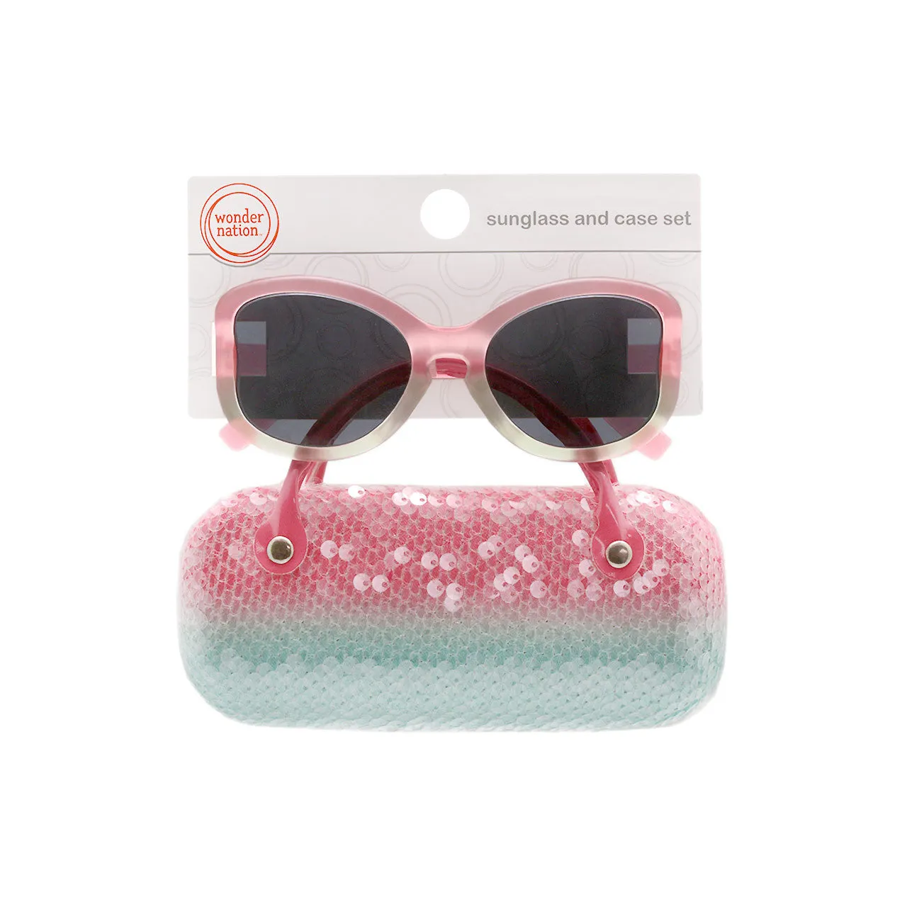 Sunglass and Case Set Round Full Frame Sunglasses Boys/Girls - Random Style Pick