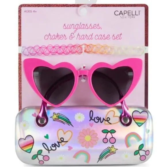 Sunglass and Case Set Round Full Frame Sunglasses Boys/Girls - Random Style Pick