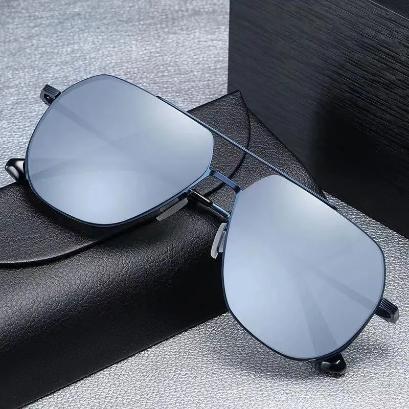 Sunglasses for men, special sunglasses for driving and fishing, square frame driving mirror, anti-UV