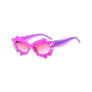 Sunglasses - Irregular Cats Eye Glasses, Pink & Purple