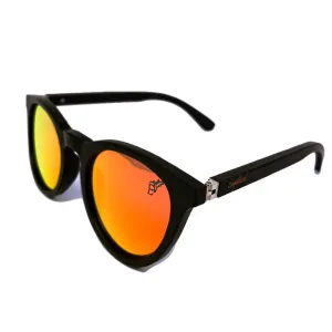 Sunset Polarized Mirror Sunglasses - Black Bamboo Frame