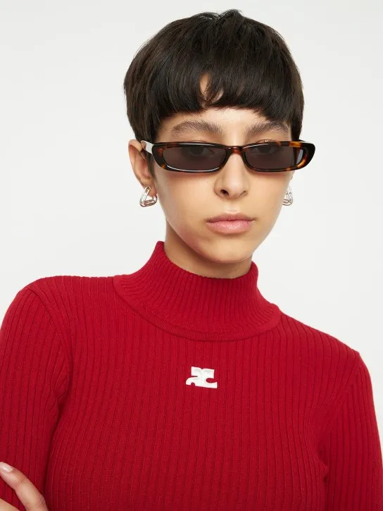 The Attico   Thea slim squared acetate sunglasses 