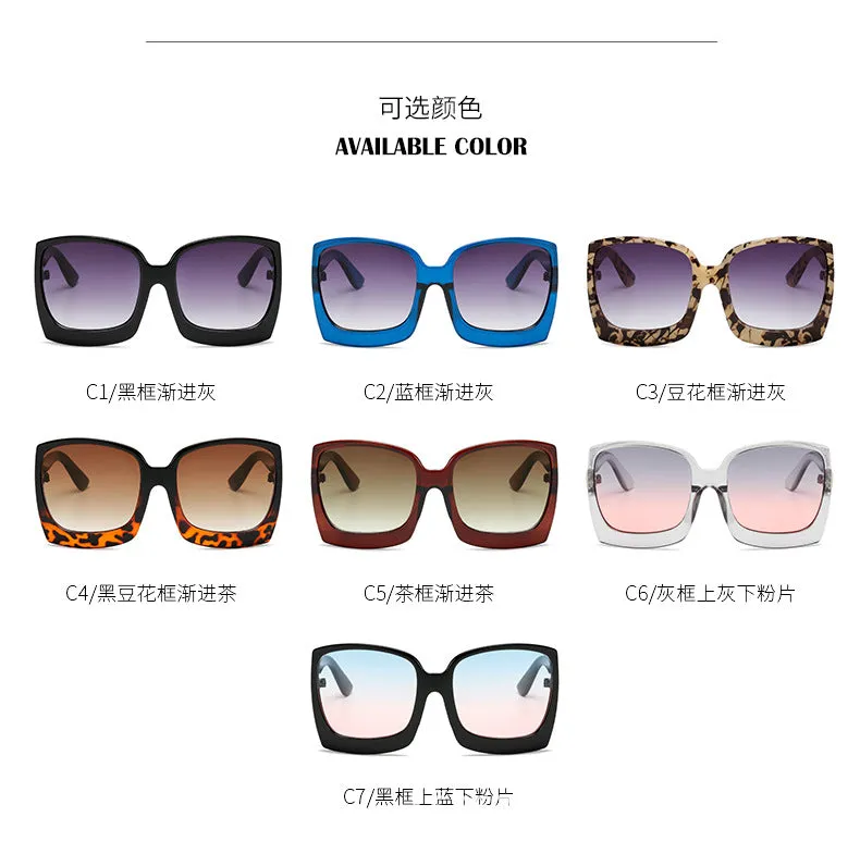 Trendy square oversized design sunglasses