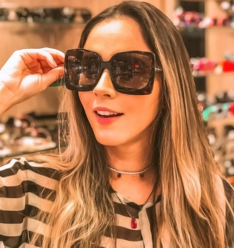 Trendy square oversized design sunglasses