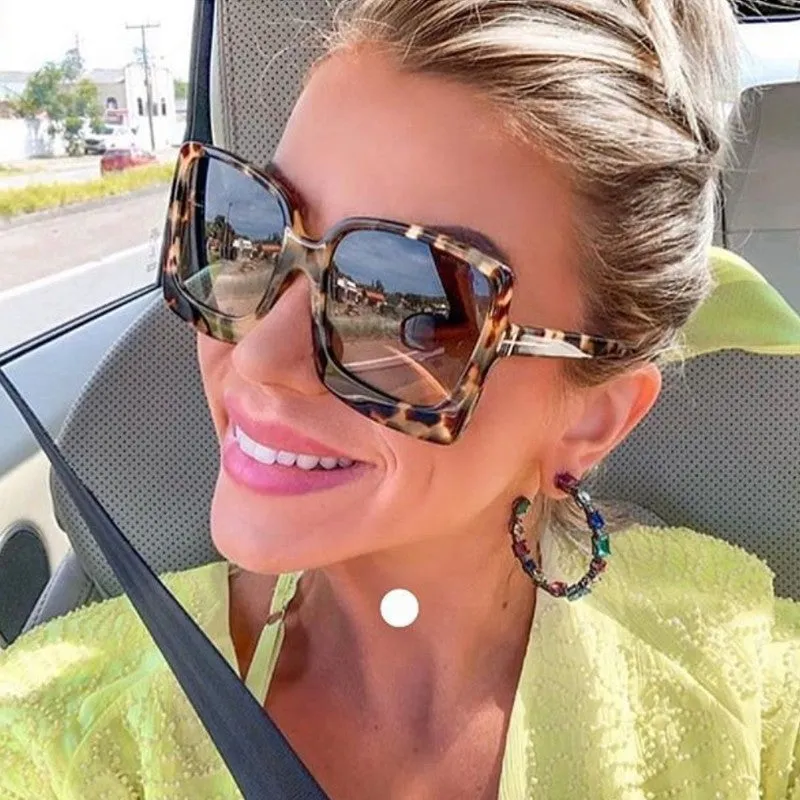 Trendy square oversized design sunglasses