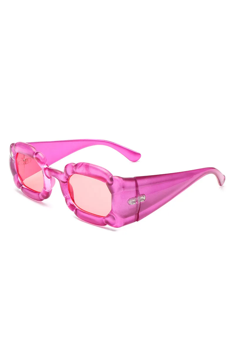 Uplift - Geometric Irregular Thick Frame Square Fashion Sunglasses