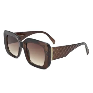 Vaelos - Chunky Flat Top Square  Thick Frame Sunglasses