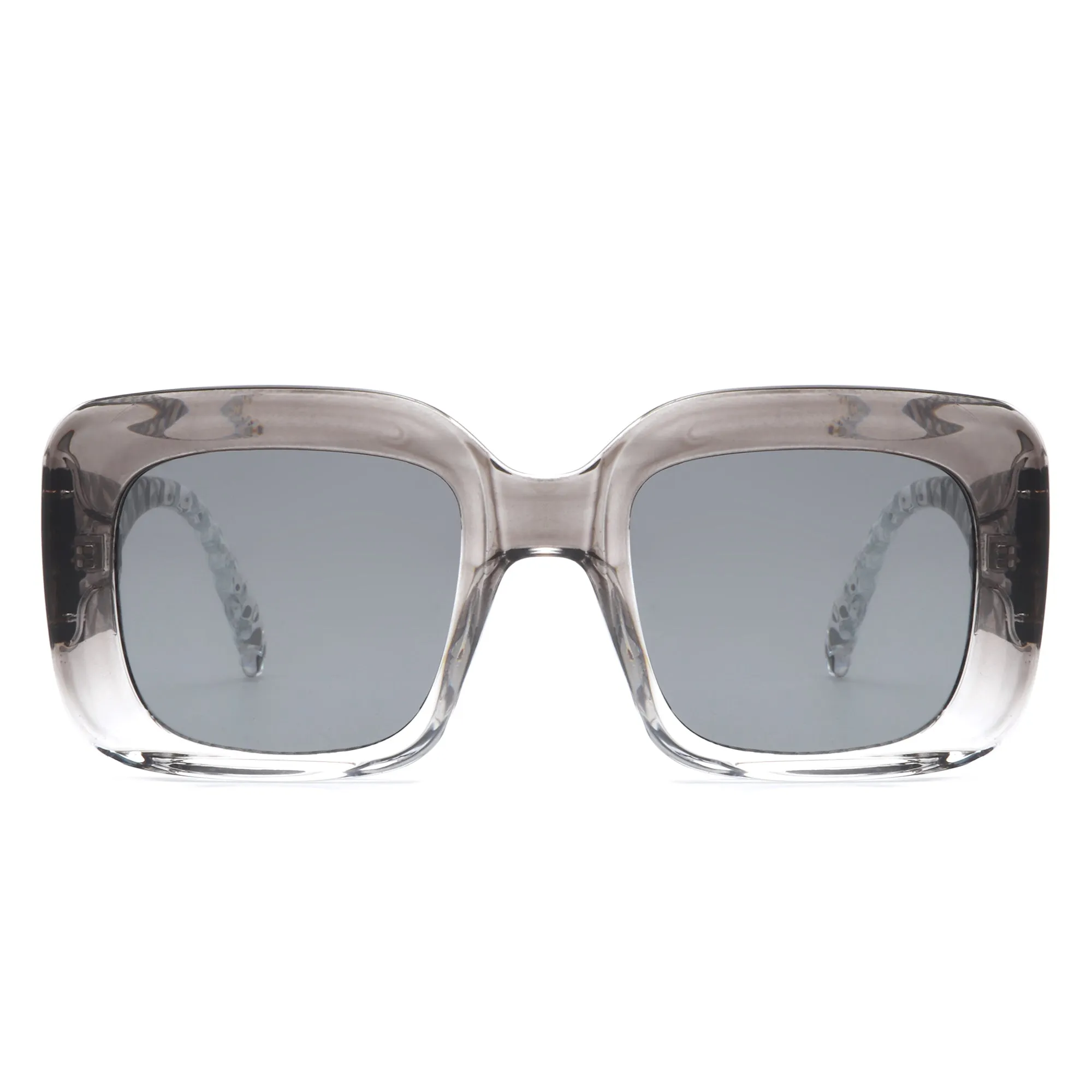 Vaelos - Chunky Flat Top Square  Thick Frame Sunglasses