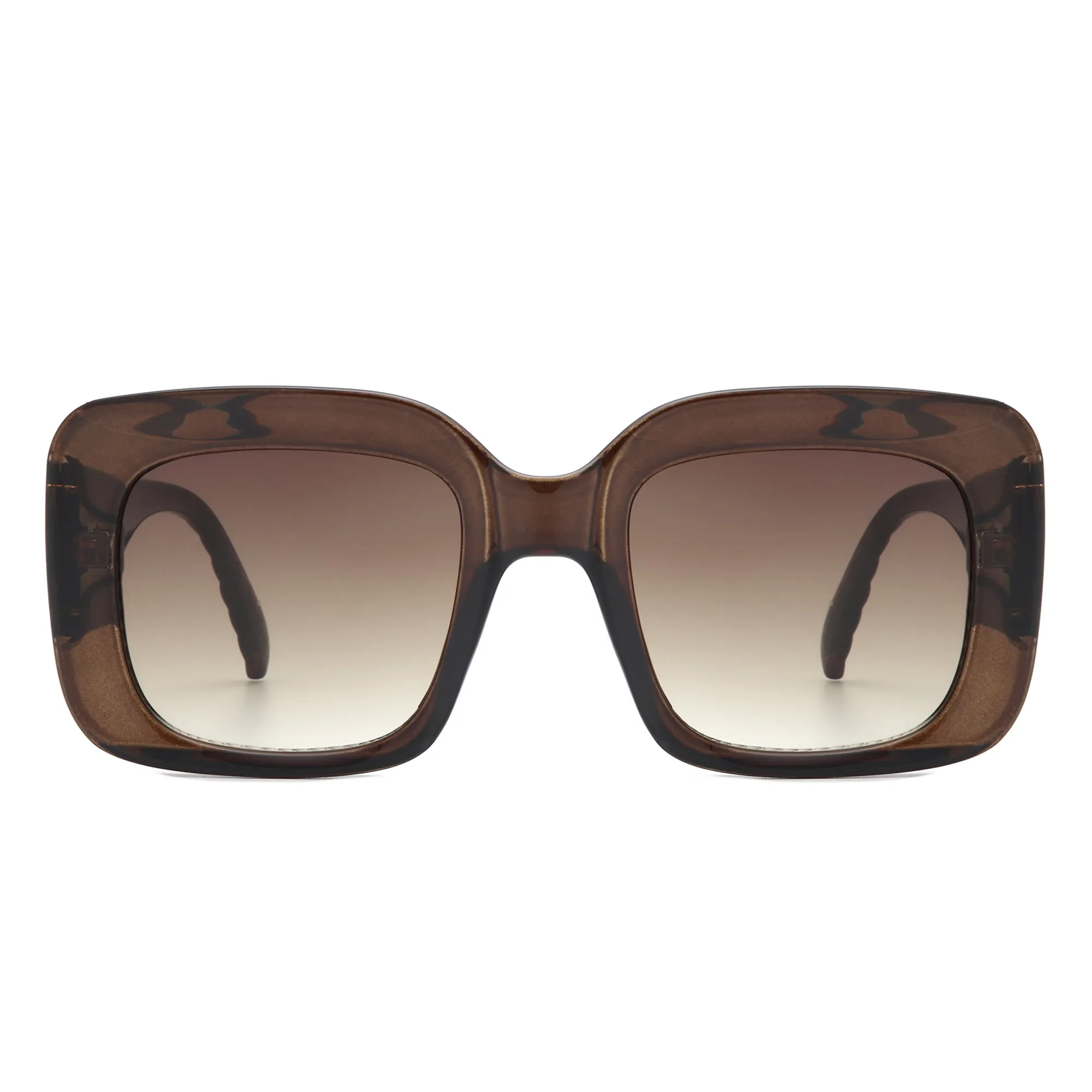 Vaelos - Chunky Flat Top Square  Thick Frame Sunglasses