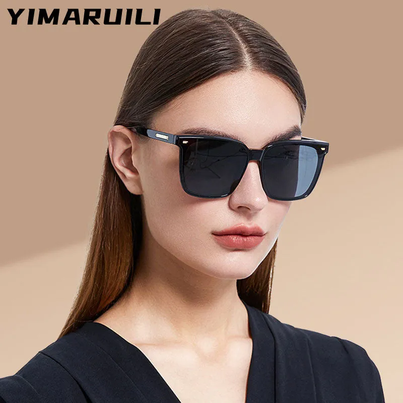 Yimaruili Unisex Full Rim Square Acetate Frame Polarized Sunglasses TR-ZC127